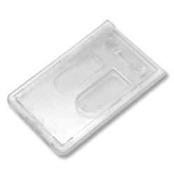 Card holder with thumb hole (V) for 2 cards - frosted