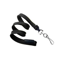 Lanyard 10mm black with swivelhook & break-away