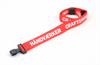 Lanyards 20mm (preprinted CRAFTMAN HÅNDVÆRKER ) red with whitet tryk and black plastikhook RECYCLED