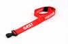 Lanyards 20mm (preprinted VISITOR GÆST ) red with whitet tryk and black plastikhook RECYCLED