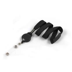 Lanyard with yoyo, vinyl strop and breakaway - black