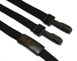 Lanyard with 2 hooke and breakaway - black 